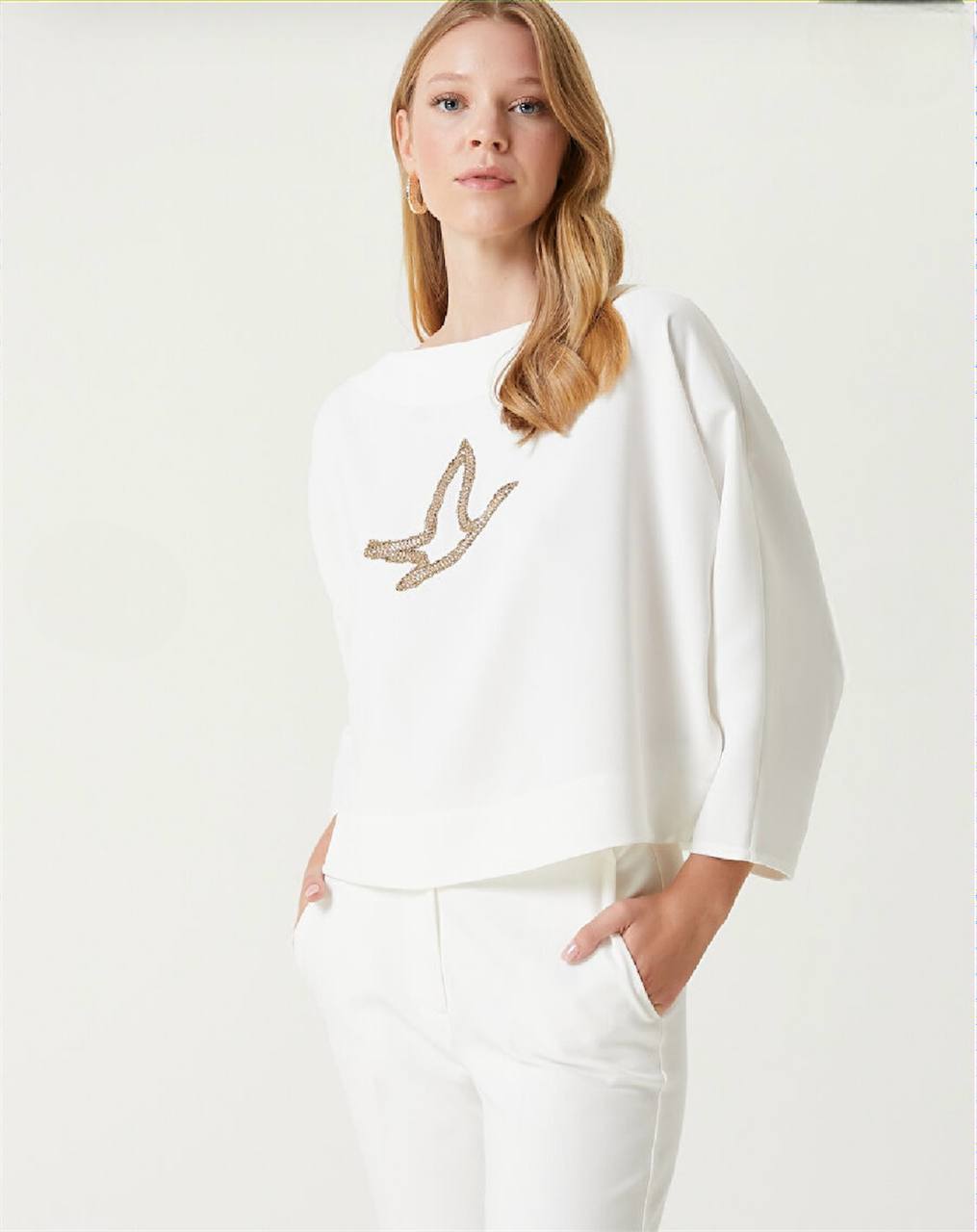 NBW RKH 1009 BYMN CLB OVERSIZE MIDI BLUZ