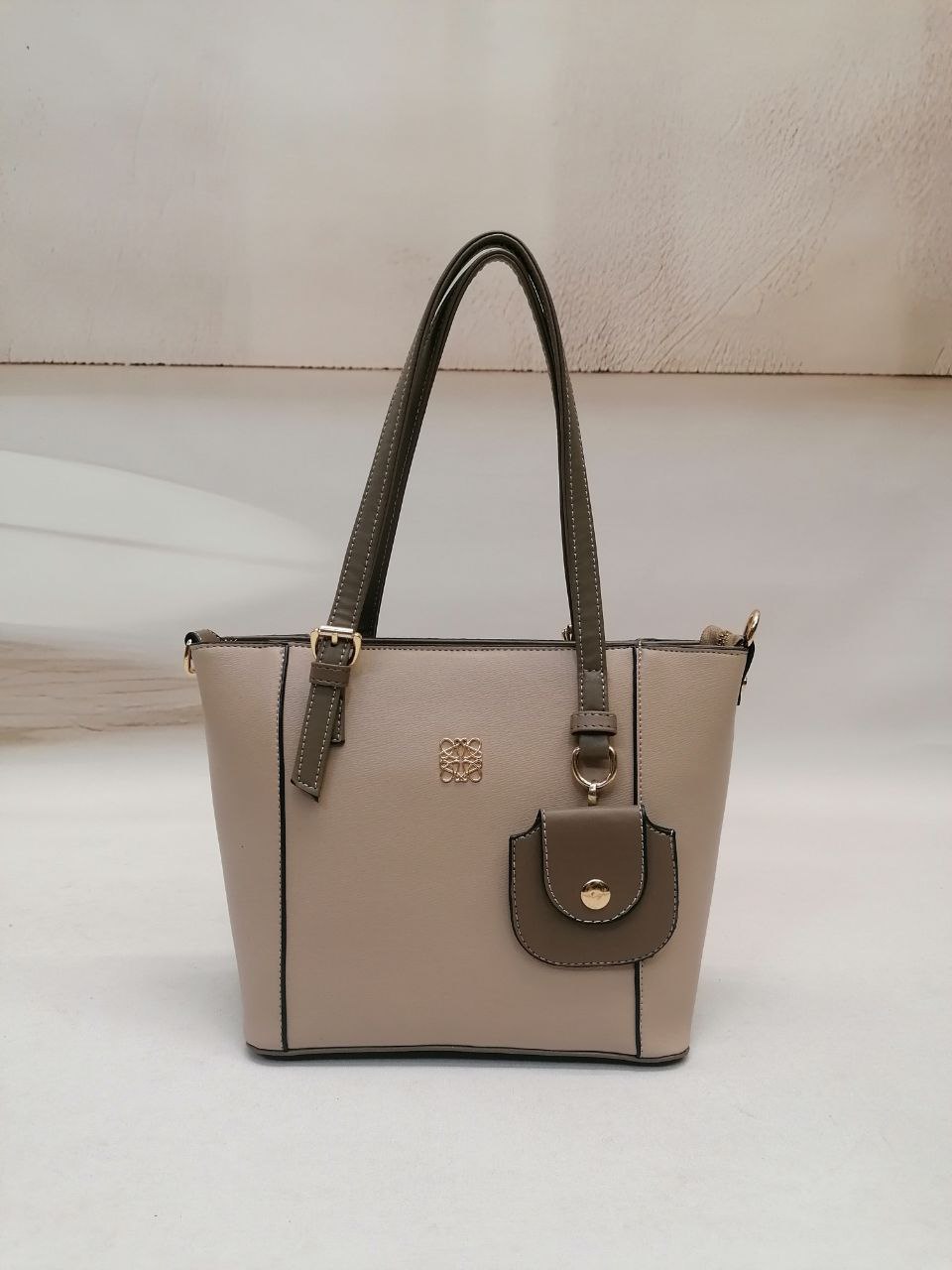 NBW PLT 1045 MINI CUZDAN AKSESUARLI ORTA BOY KOL CANTASI-Bej