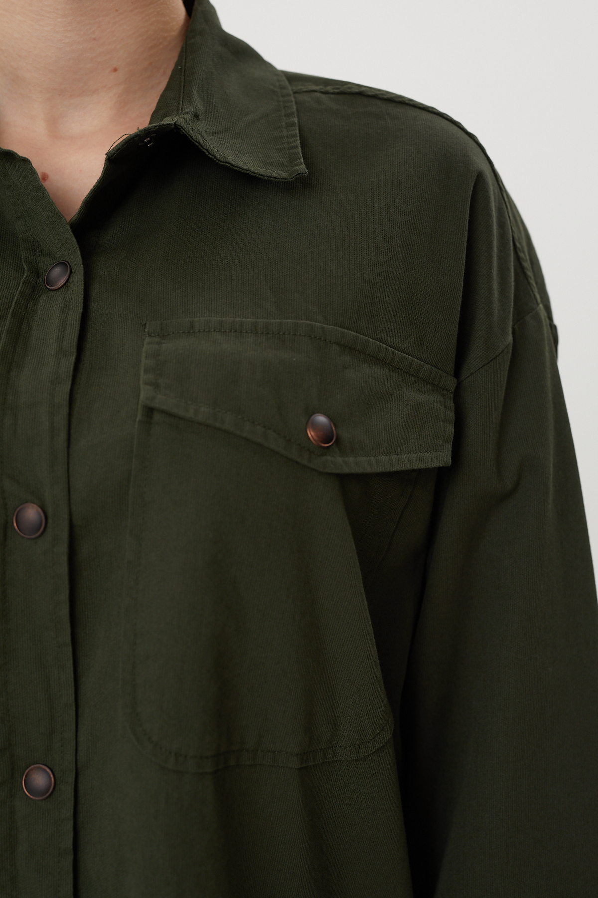 NBW TW BG 824 OVERSIZE DOKULU KANVAS GOMLEK