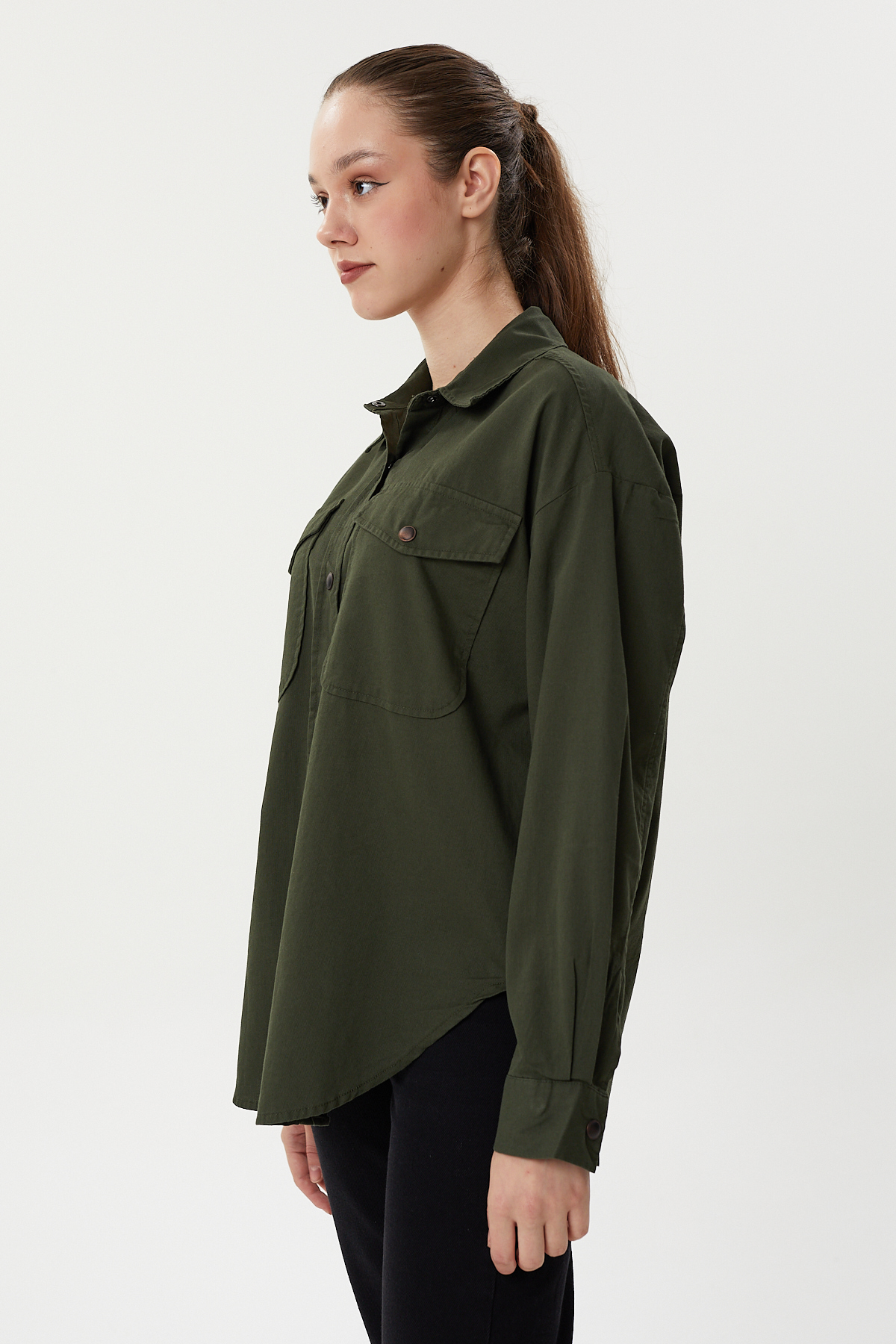 NBW TW BG 824 OVERSIZE DOKULU KANVAS GOMLEK