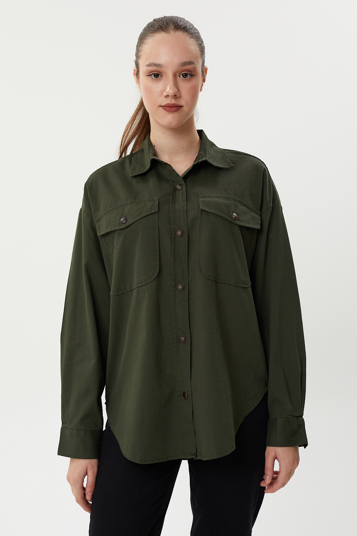 NBW TW BG 824 OVERSIZE DOKULU KANVAS GOMLEK