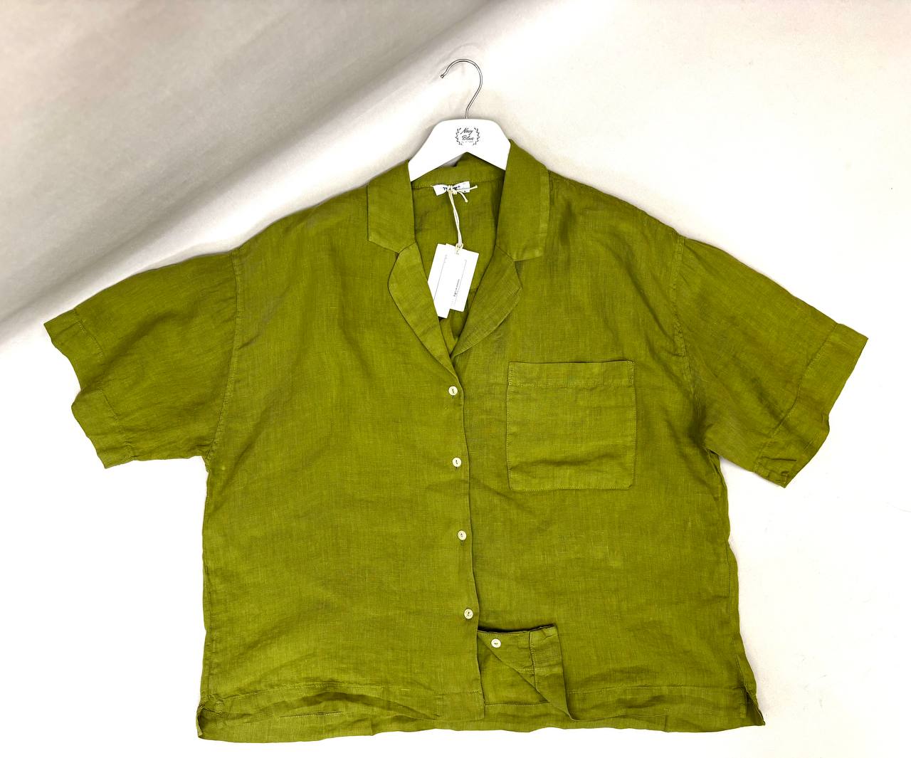 NBW TW BG 834 OVERSIZE KETEN GOMLEK-Olive
