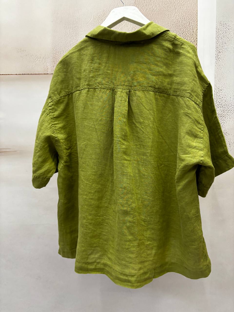 NBW TW BG 834 OVERSIZE KETEN GOMLEK-Olive