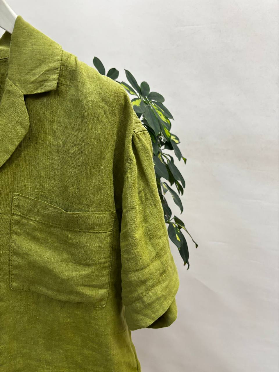 NBW TW BG 834 OVERSIZE KETEN GOMLEK-Olive