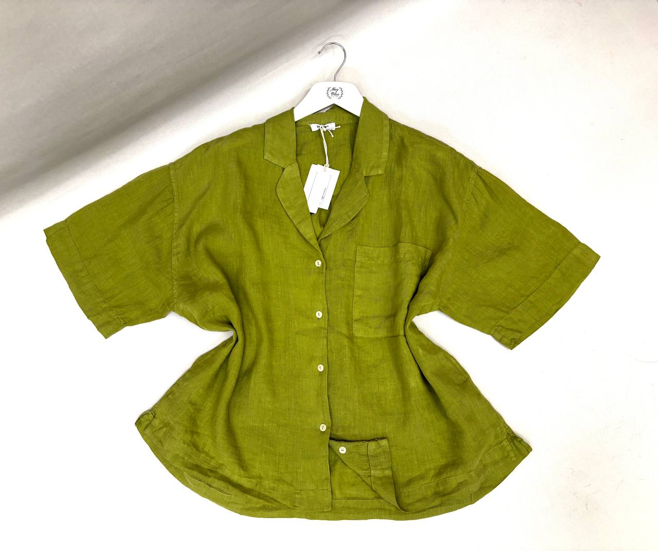NBW TW BG 834 OVERSIZE KETEN GOMLEK-Olive