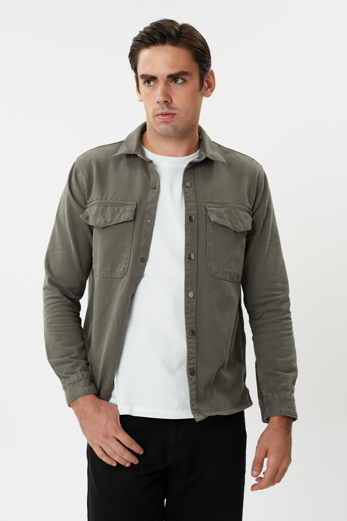NBM TW EG 1835 SLIM FIT CEPLI DENIM GOMLEK