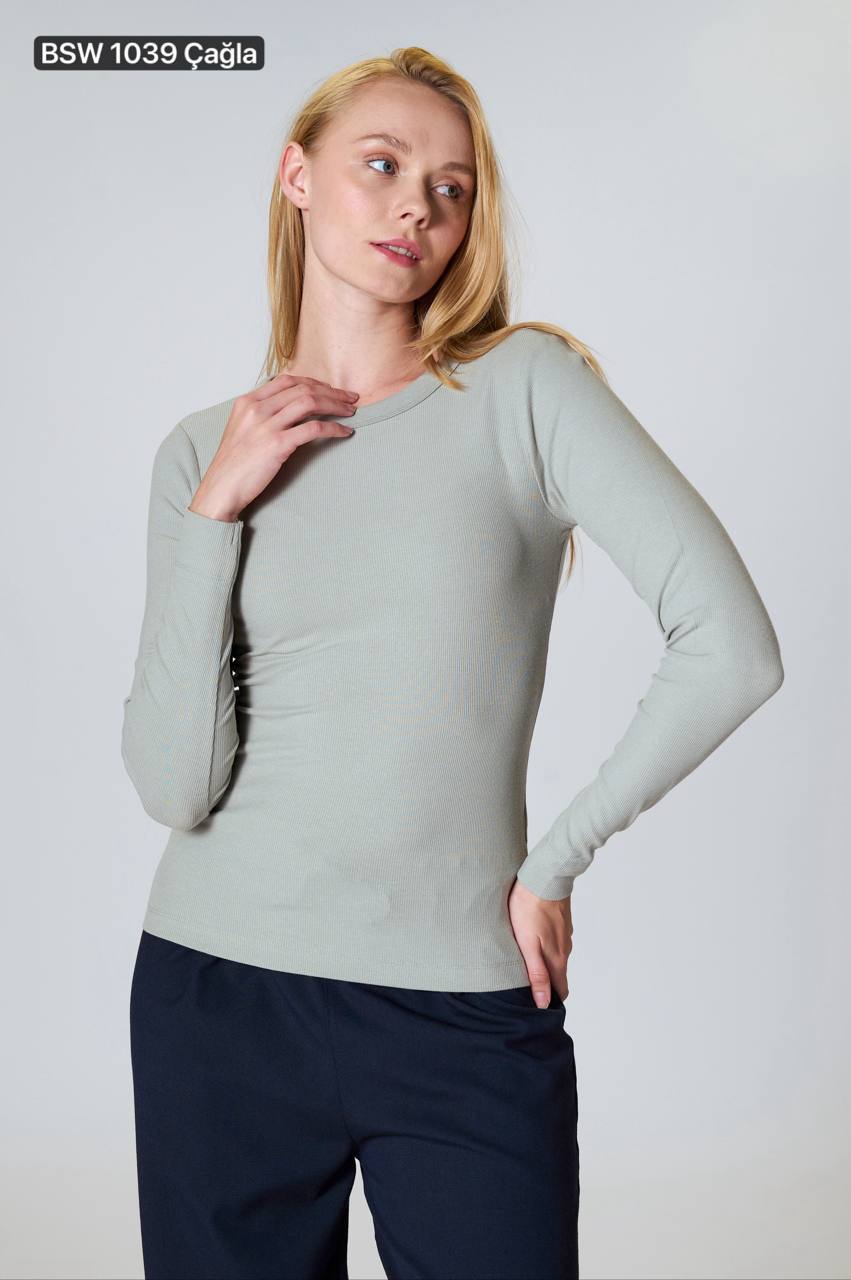 NBW TW BSW 1039 UZUN KOLLU PAMUKLU BODY-Çağla yeşili