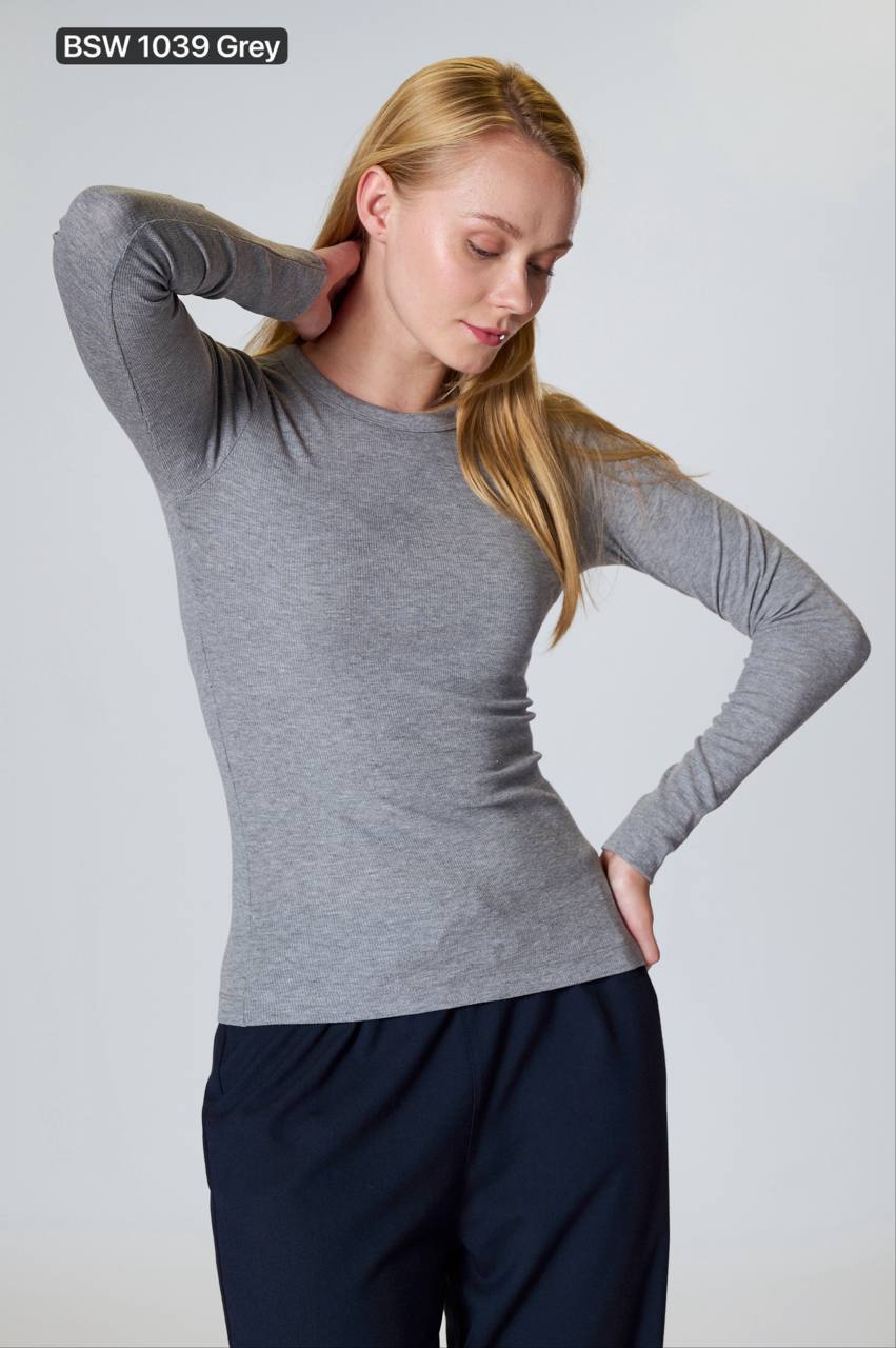 NBW TW BSW 1039 UZUN KOLLU PAMUKLU BODY-Grey melange