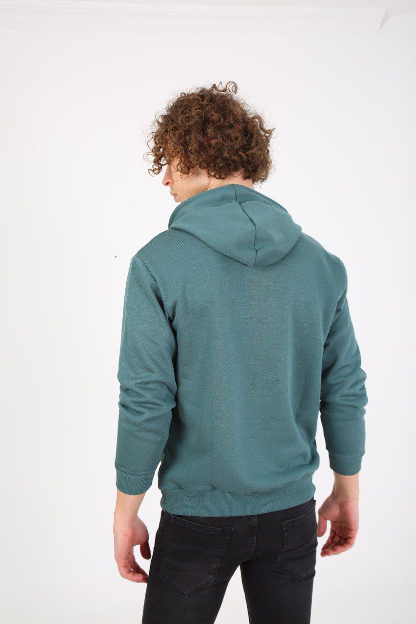 NBM TW ESW 1912 RELAXED FIT KAPUSONLU NAKISLI SWEATSHIRT-Petrol