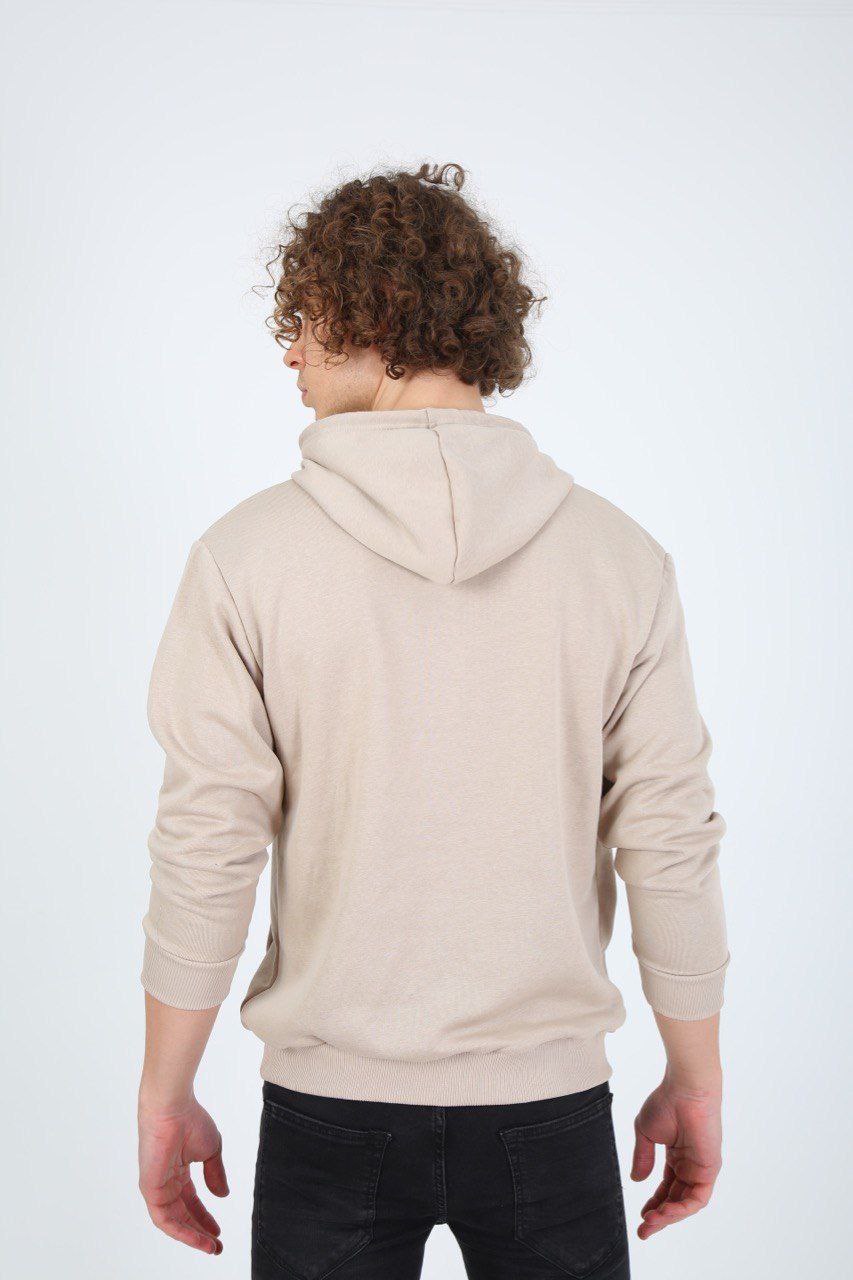 NBM TW ESW 1912 RELAXED FIT KAPUSONLU NAKISLI SWEATSHIRT-Bej