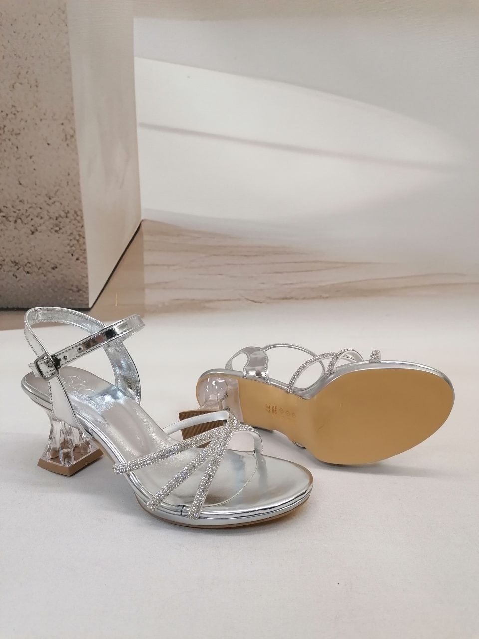 NBW TSN SHOES INCE PLATFORM TASLI TOPUKLU AYAKKABI-Gümüş