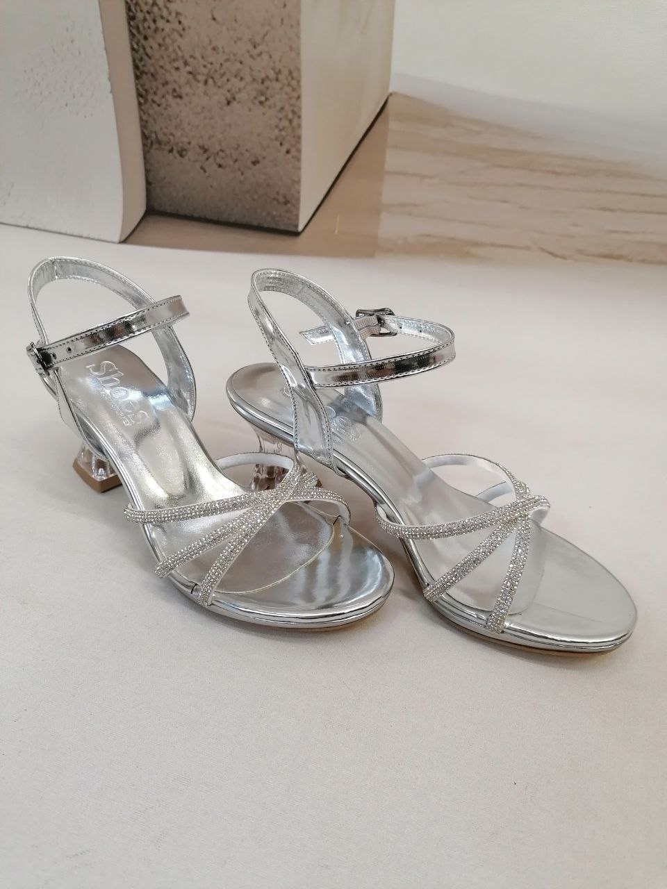 NBW TSN SHOES INCE PLATFORM TASLI TOPUKLU AYAKKABI-Gümüş