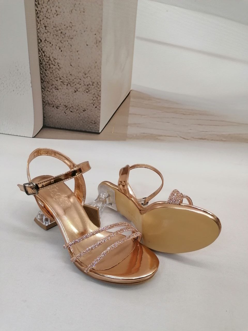 NBW TSN SHOES INCE PLATFORM TASLI TOPUKLU AYAKKABI-Bronze