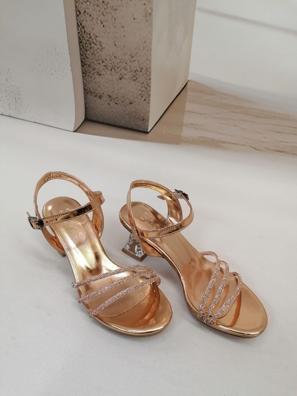 NBW TSN SHOES INCE PLATFORM TASLI TOPUKLU AYAKKABI-Bronze
