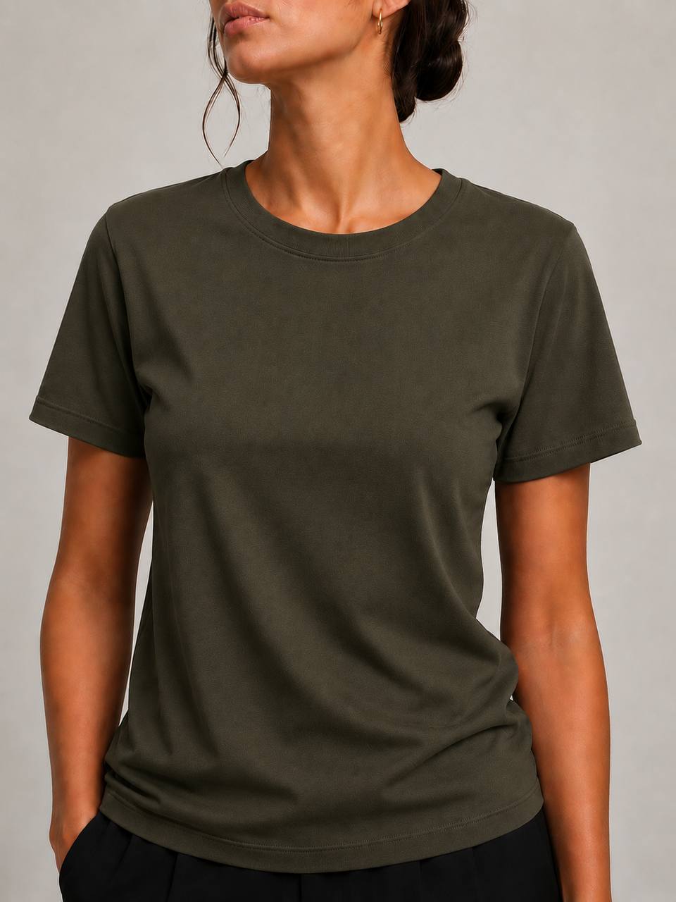 NBW TW BTS 1049 BASIC RELAX FIT T-SHIRT-Haki