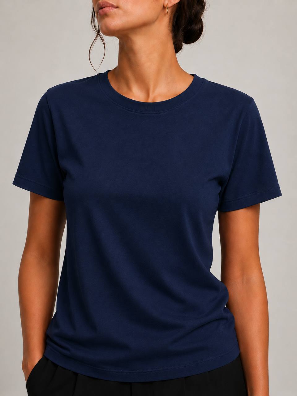 NBW TW BTS 1049 BASIC RELAX FIT T-SHIRT-Navy blue