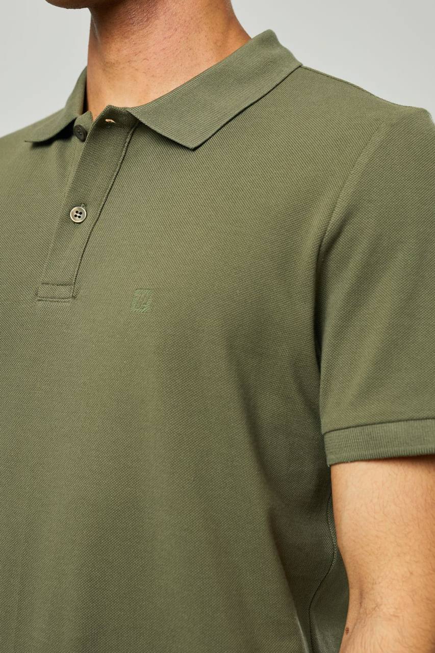 NBM TW 2342 BASIC POLO YAKA T-SHIRT-Koyu yeşil