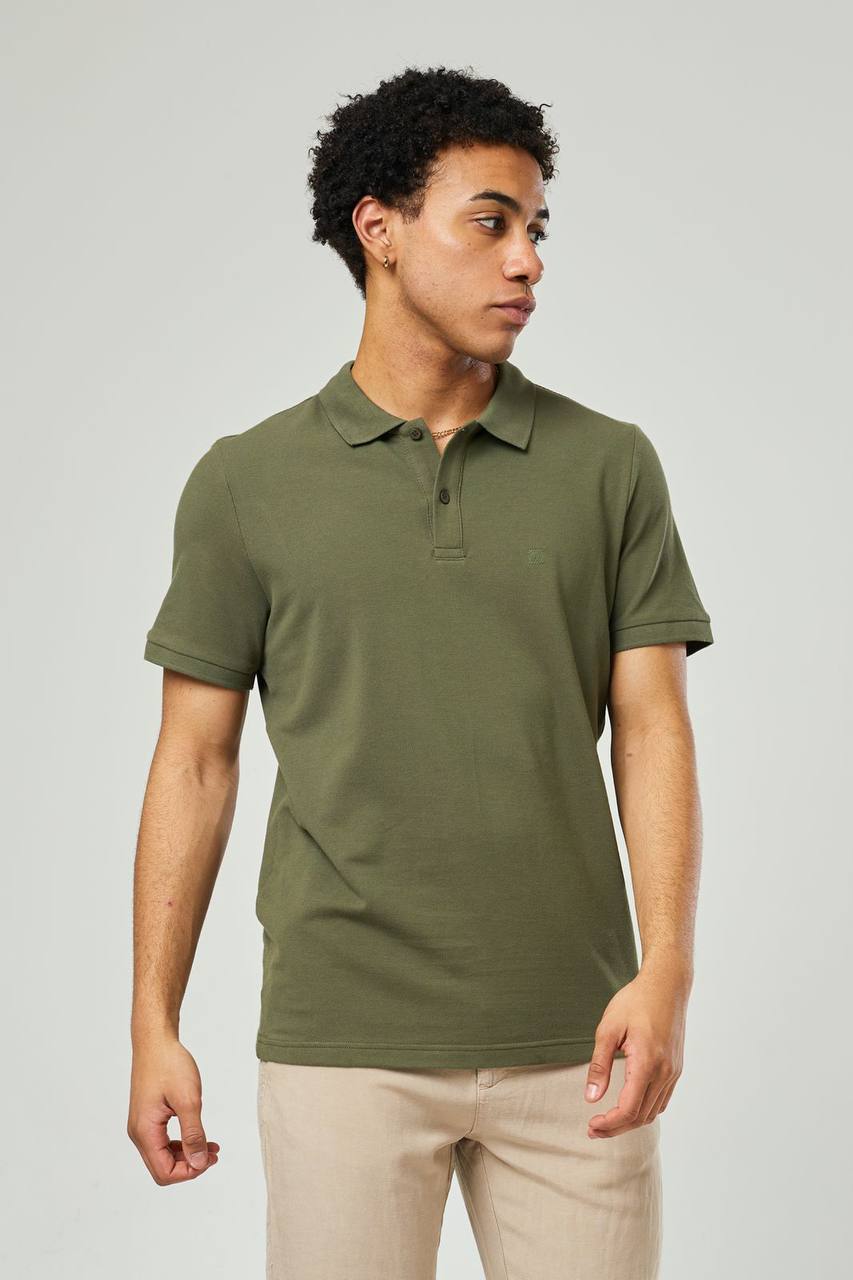NBM TW 2342 BASIC POLO YAKA T-SHIRT-Koyu yeşil