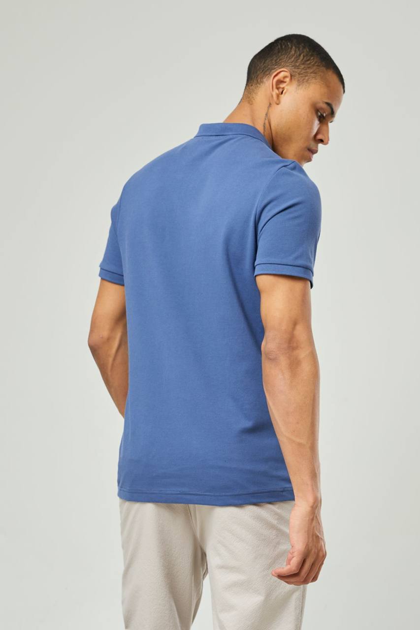 NBM TW 2342 BASIC POLO YAKA T-SHIRT-Blue