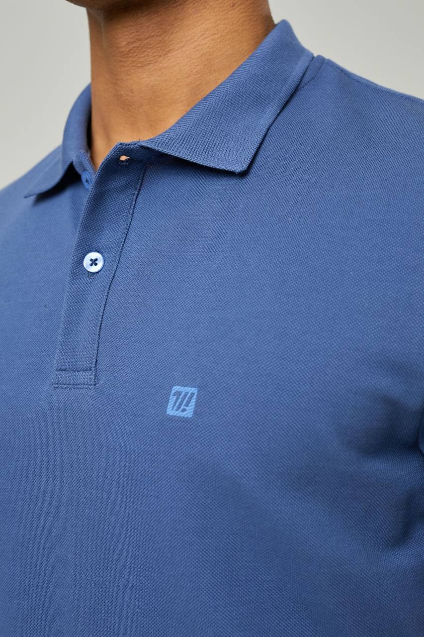 NBM TW 2342 BASIC POLO YAKA T-SHIRT-Blue
