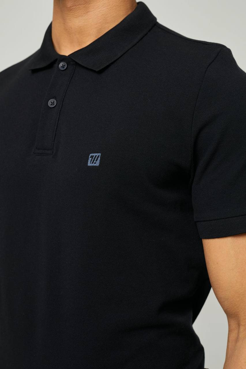 NBM TW 2342 BASIC POLO YAKA T-SHIRT-Black