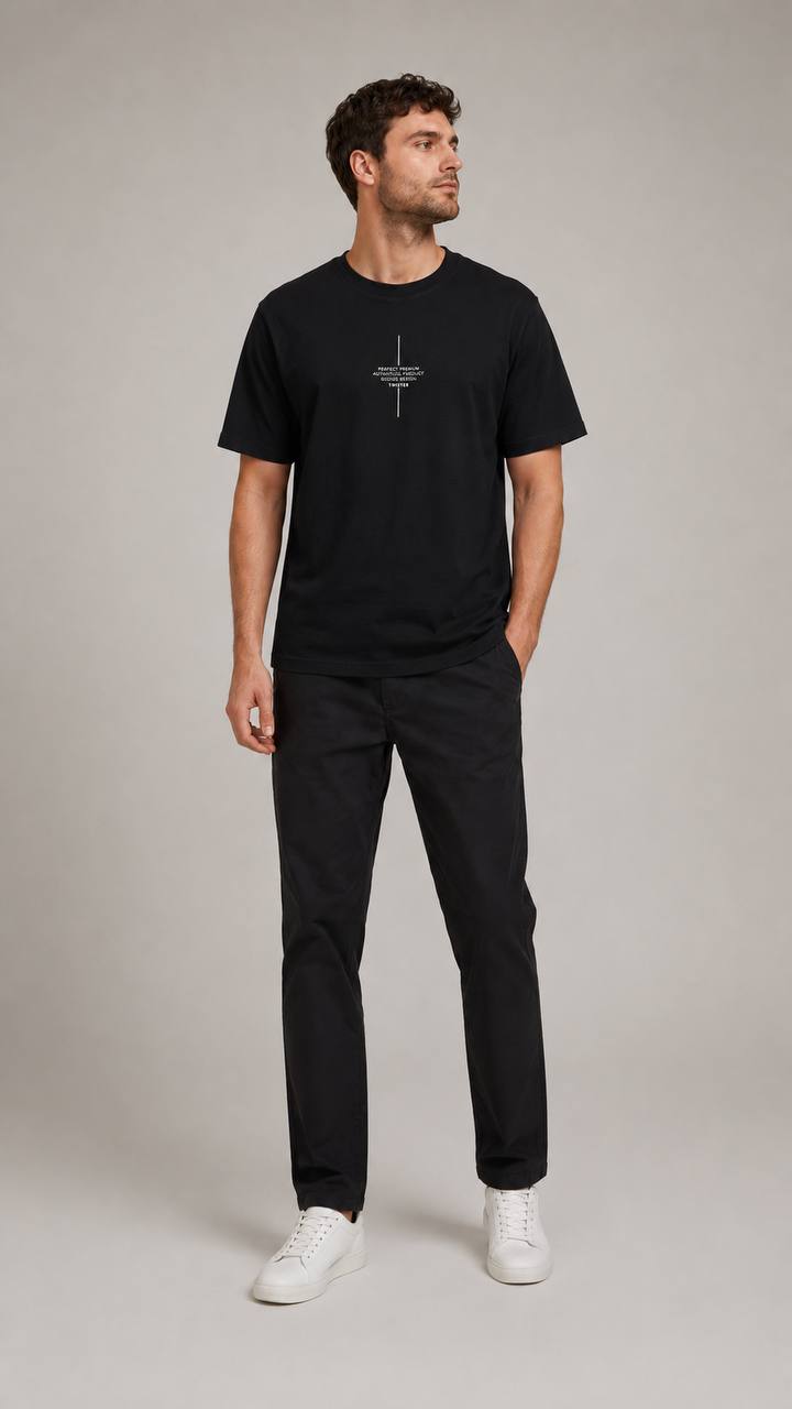 NBM TW ETS 2395 REGULAR FIT ONU BASKILI T-SHIRT-Black