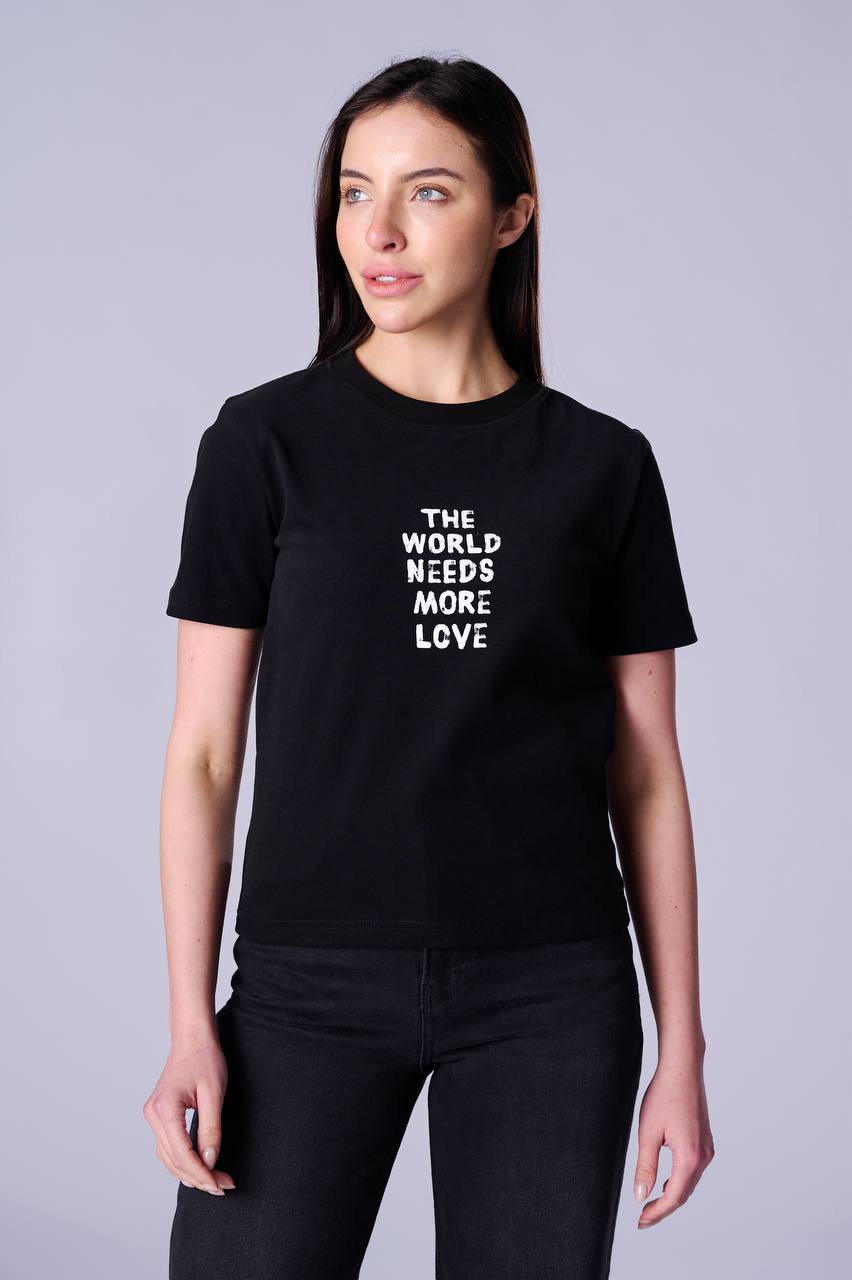 NBW TW BTS 1001 BASKILI FIRCALI KUMAS REGULAR FIT T-SHIRT-Black