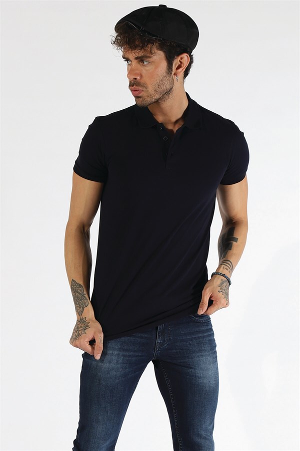 NBM TW ETS 1821 BB SLIM FIT POLO YAKA T-SHIRT