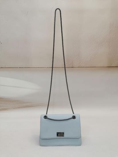 NBW PLT 1013 VEGAN DERI ZINCILI MINI CANTA-Bebek mavi