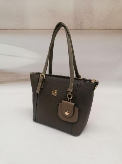 NBW PLT 1045 MINI CUZDAN AKSESUARLI ORTA BOY KOL CANTASI-Vizon