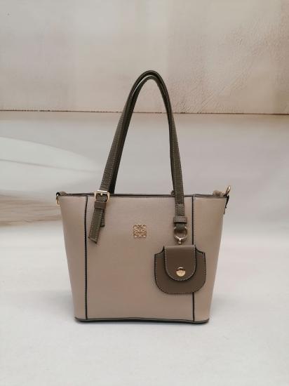 NBW PLT 1045 MINI CUZDAN AKSESUARLI ORTA BOY KOL CANTASI-Bej