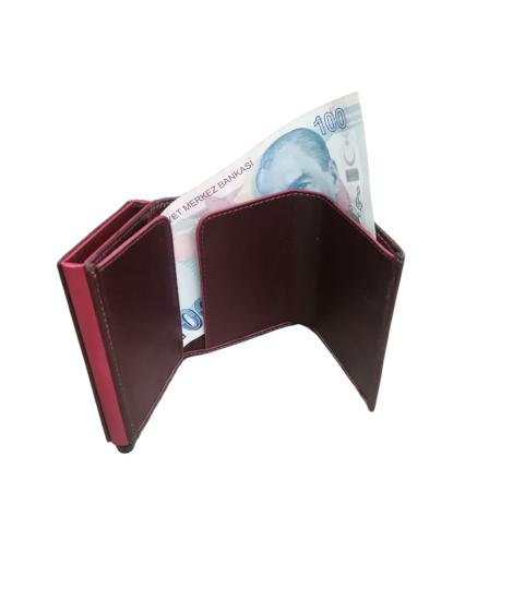 NBU ERTG 1005 HAKIKI DERI MEKANIZMALI KARTLIK-Bordo