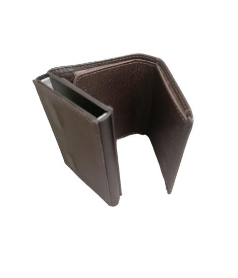 NBU ERTG 1005 HAKIKI DERI MEKANIZMALI KARTLIK-Koyu kahve