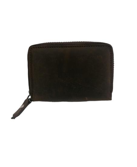 NBU ERTG 1018 HAKIKI MAT DERI FERMUARLI KARTLIK-Kahve çekirdeği