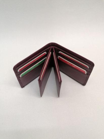 NBM ERTG 1022 HAKIKI DERI EKSTRA KARTLIK BOLMELI YATAY CUZDAN-Mürdüm