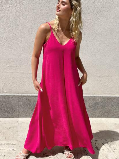 NBW RKH 1018 INCE ASKILI CEPLI MIDI BOY ELBISE-Fuşya