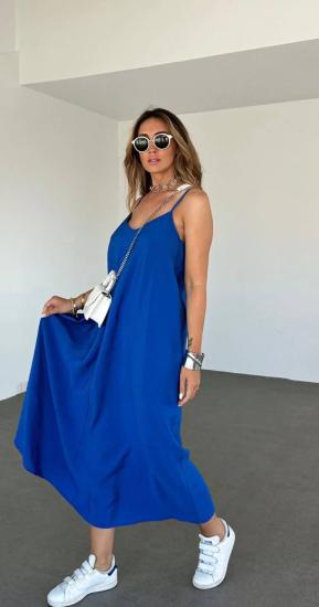 NBW RKH 1018 INCE ASKILI CEPLI MIDI BOY ELBISE-Sax