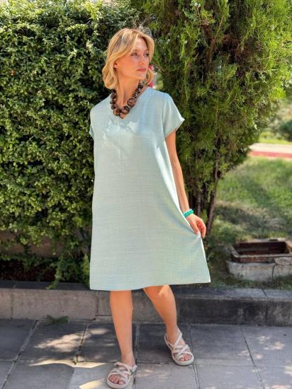 NBW RKH 1024 BASIC SALAS V YAKA ELBISE-Yeşil