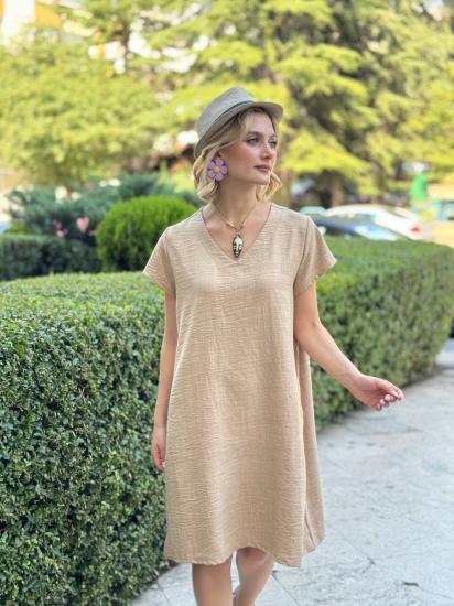 NBW RKH 1024 BASIC SALAS V YAKA ELBISE-Bej