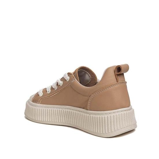 NBW MKL 1039 FASHION VEGAN DERI YILDIZLI BAGCIKLI AYAKKABI-Taba