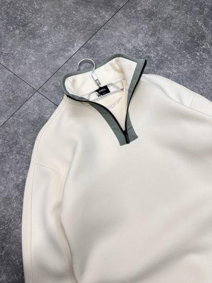 NBM RTC K24-2037 HAKIM YAKALI FERMUARLI SWEAT-Ekru