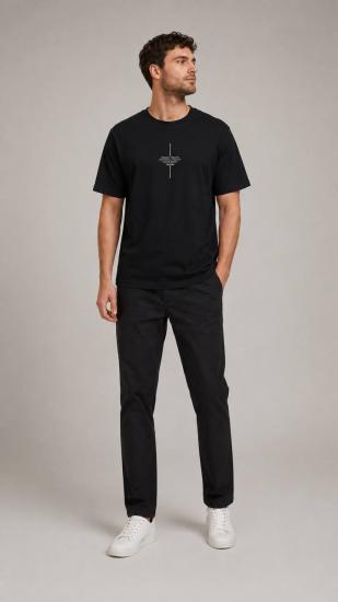 NBM TW ETS 2395 REGULAR FIT ONU BASKILI T-SHIRT-Black