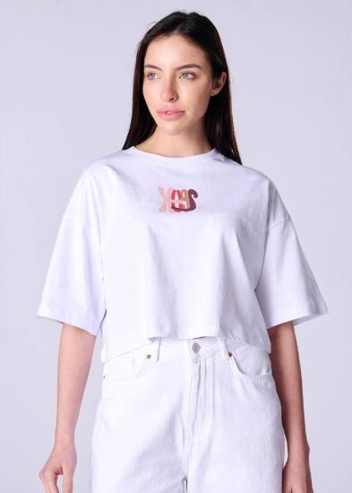 NBW TW BTS 1070 OVERSIZE BASKILI CROP T-SHIRT-White