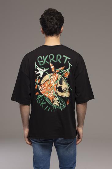 NBM CTH MDG-Y-700 OVERSIZE ARKASI BASKILI T-SHIRT